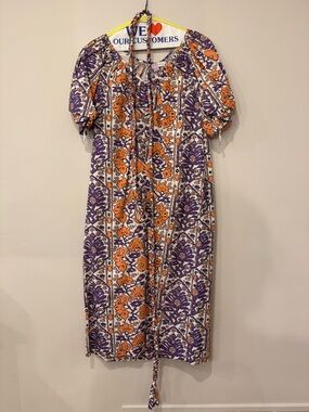 RHODE Purple & Peach Floral Tie-Detail Dress